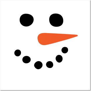 Snowman Face Christmas Posters and Art